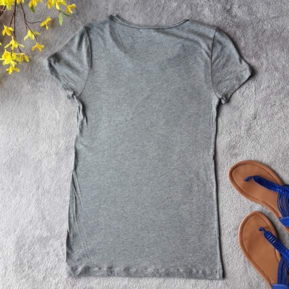 J. Crew Grey Beaded Grey T Shirt Tee Top - Picture 3 of 3